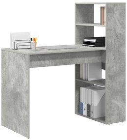 Secretária com Armazenamento Cinzento de Concreto 113x54x120 cm Madeir