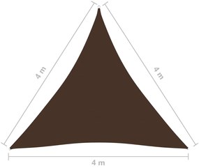 Para-sol estilo vela tecido oxford triangular 4x4x4 m castanho