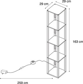 Candeeiro de pé design preto com LED regulável em 3 níveis - Tianna