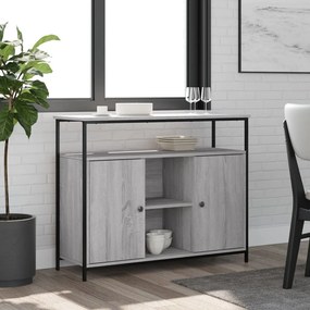 vidaXL Aparador 100x35x80 cm derivados de madeira cinzento sonoma
