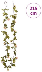 Grinaldas de flores de Natal 6 pcs 215 cm champanhe