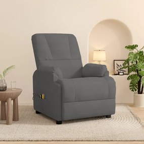 vidaXL Poltrona massagens elétrica camurça artificial cinza-escuro