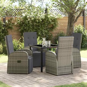 vidaXL Conjunto de Jantar de Jardim 5 pcs Cinzento 80 x 80 x 73 cm