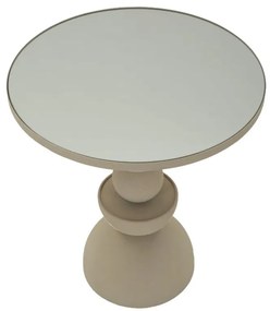 MESA DE CENTRO DUNA COM ESPELHO Ø 45X49,5 CM CREME