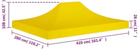Teto para tenda de festas 4x3 m 270 g/m² amarelo