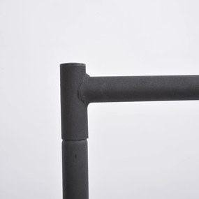 Suporte de cabide para Roupa com tubo de ferro e 4 rodas - Cor Preto - Ferro - 150x60x150cm