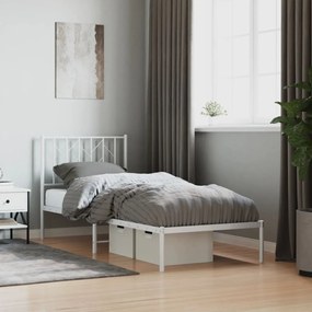 vidaXL Estrutura de cama com cabeceira 80x200 cm metal branco