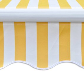 Toldo dobrável manual 300 cm amarelo/branco