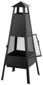 Lareira de jardim em aço preto YASUR Beliani