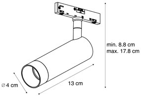 Foco moderno em bronze escuro para sistema de calha monofásico GU10 35mm - Slimline Uzzy Moderno
