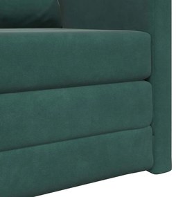 Sofá Cama 2 em 1 Verde Escuro 74x77x81 cm Veludo