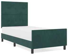 Cama vidaXL Verde Escuro 90x190 cm Veludo