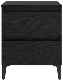 Mesas de Cama 2 pcs Carvalho Preto 40x35x50 cm Madeira Engenharia