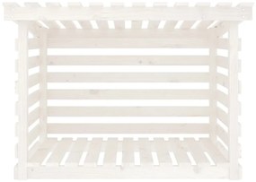 Suporte para lenha 108x73x79 cm pinho maciço branco