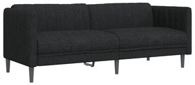 3 pcs conjunto de sofás tecido preto