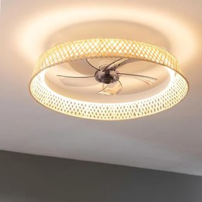 Ventoinha de teto EnergySilence LampAero 620 Natur Design  de design com motor DC, com uma potência de 20 W