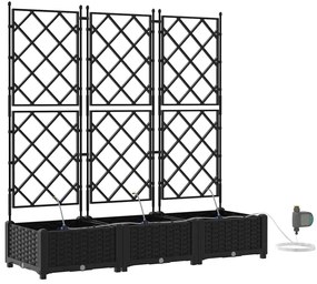 Jardineiras de Jardim 1 pc Preto 120 x 40 x 126 cm Plástico