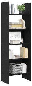 Gabinete de Livros Carvalho preto 60 x 35 x 180 cm