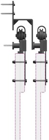 Kit de ferragens para porta deslizante 427 cm aço preto