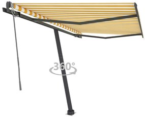 Toldo automático independente 350x250 cm amarelo e branco