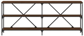 Mesa consola 180x30x75cm deriv. madeira/ferro carvalho castanho