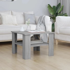 vidaXL Mesa de centro 60x60x42 cm derivados de madeira cinzento sonoma