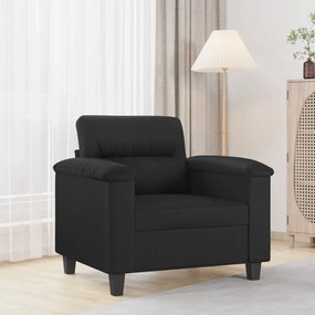 Poltrona couro artificial 60 cm preto