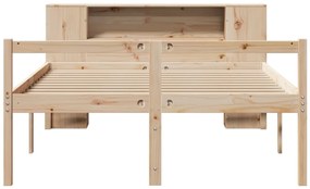 Cama com estante sem colchão 140x200 cm pinho maciço