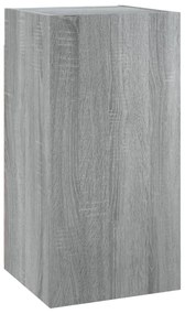 6 pcs conjunto móveis TV derivados de madeira cinzento cinzento