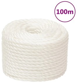 153062 vidaXL Corda de trabalho 14 mm 100 m polipropileno branco