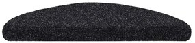 Tapetes de escada adesivos 15 pcs 56x17x3 cm preto