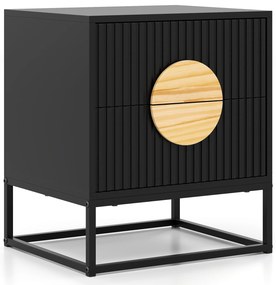 Mesa de cabeceira canelada, mesa lateral moderna de meados do século, branca