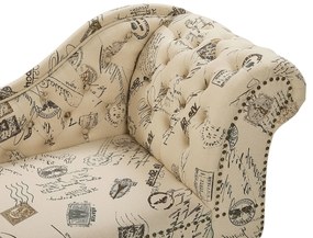 Chaise-longue à direita em tecido creme com padrão floral NIMES Beliani