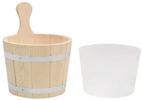 Conjunto de balde e concha de sauna madeira de pinho maciça