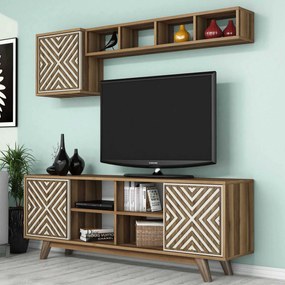 Móvel de TV Inci – Nogueira e Creme – 160 x 56,2 x 35 cm