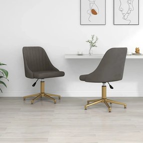 vidaXL Cadeiras de jantar giratórias 2 pcs veludo cinzento-escuro