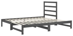 Sofá-cama de puxar 2x(90x200) cm pinho maciço cinza