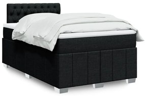 Cama boxspring com colchão 120x190 cm tecido preto