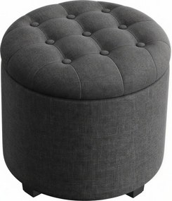 Banco redondo com espaço de arrumação, 45 x 45 x 44,5 cm cinzento escuro