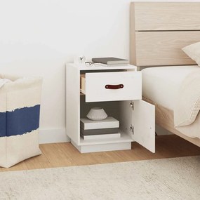 Mesas de cabeceira 2 pcs 40x34x55 cm pinho maciço branco