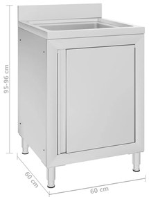 Armário p/ lava-louça cozinha comercial 60x60x96cm aço inoxid.