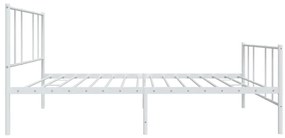 Estrutura de cama com cabeceira e pés 75x190 cm metal branco