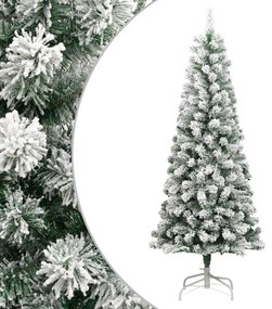 vidaXL Árvore de Natal artificial articulada c/ flocos de neve 180 cm