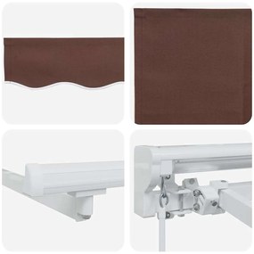Toldo Retrátil Manual Castanho 400x200 cm