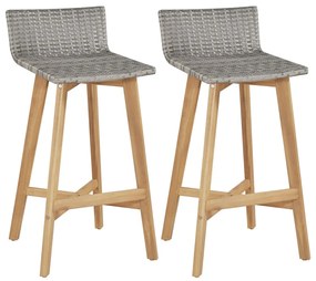 Cadeiras de bar 2 pcs madeira acácia maciça