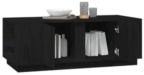 Mesa de centro 110x50x40 cm madeira de pinho maciça preto
