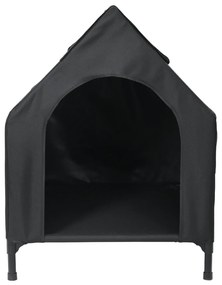 Casa para Cão Preto Tecido Oxford e Aço