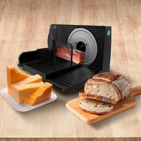 Máquina fatiadora Rock’nCut Shuriken 150 W contendo disco de 170 mm de diâmetro e sistema de ajuste gradual com máxima precisão de espessura de 0 a 15
