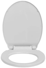 Tampo de sanita oval com fecho suave cinzento-claro