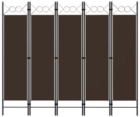 Divisória de quarto com 5 painéis 200x180 cm castanho